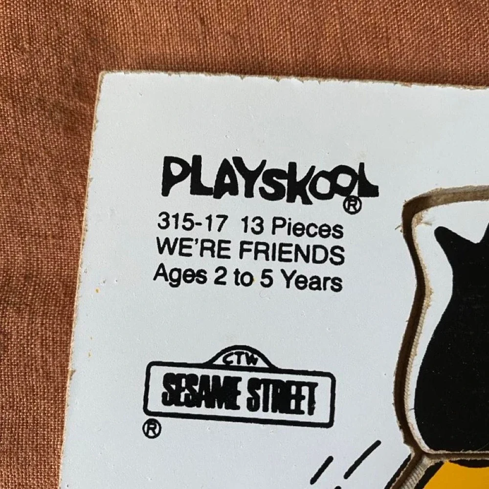 Playskool Sesame Street Bert & Ernie We're Friends Wooden Puzzle Vintage 1976